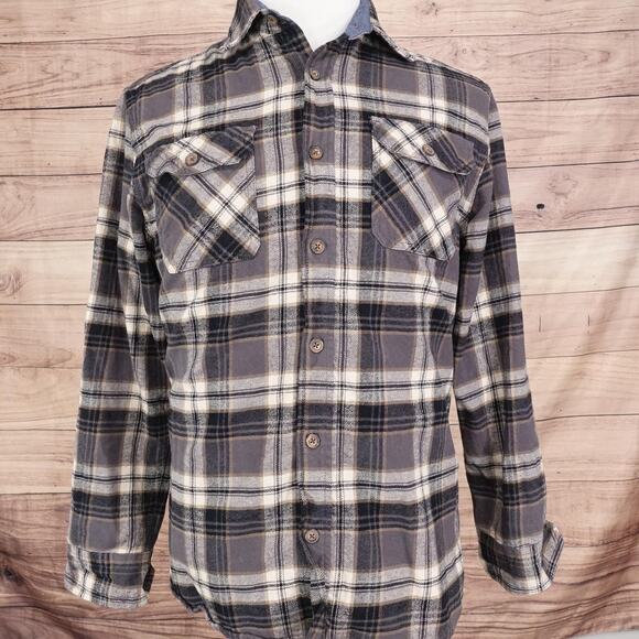 Jachs Shirt Mens Medium Plaid Flannel Button Up Double Pocket Heritage Casual - Picture 3 of 9